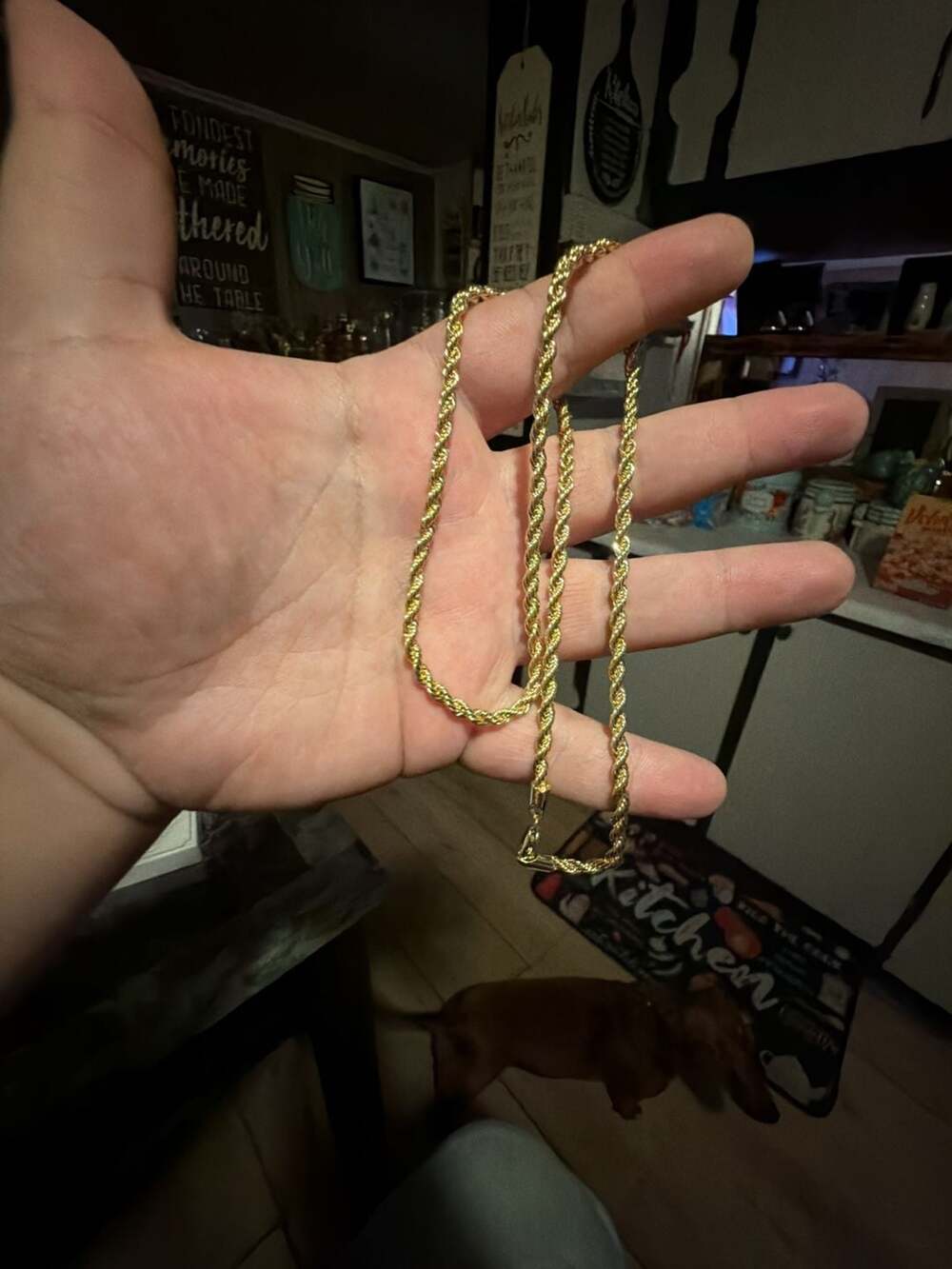 filled Gold Rope Chain Necklace 24 inches